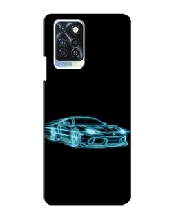 Чехол для Infinix Note 10 Pro с картинкой «Неоновый контур Lamborghini»