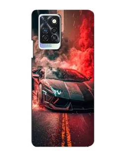 Чехол для Infinix Note 10 Pro с картинкой «Lamborghini красный дым»