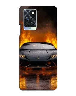 Чехол для Infinix Note 10 Pro с картинкой «Lamborghini в огне»