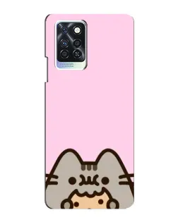 Чохол для Infinix Note 10 Pro з картинкою «Pusheen та печиво»