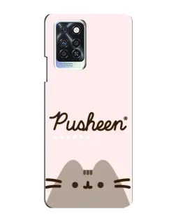 Чохол для Infinix Note 10 Pro з картинкою «Pusheen логотип»