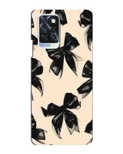 Чохол для Infinix Note 10 Pro з картинкою «Патерн чорні банти»