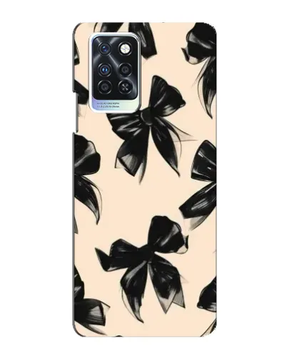Чохол для Infinix Note 10 Pro з картинкою «Патерн чорні банти»