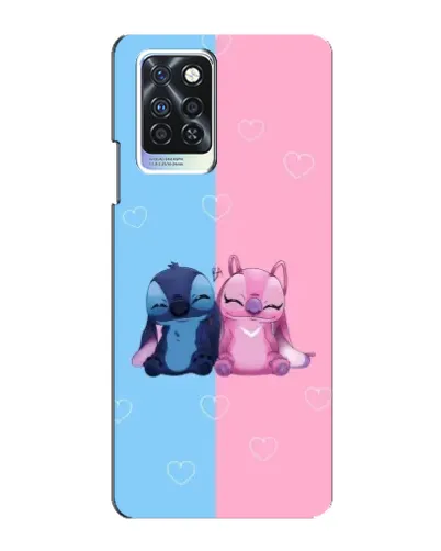 Чехол для Infinix Note 10 Pro с картинкой «Stitch и Angel Love»