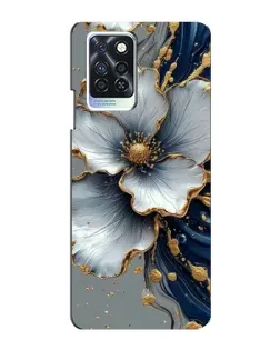 Чохол для Infinix Note 10 Pro з картинкою «Біла квітка та золотий флюїд»