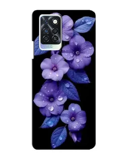 Чохол для Infinix Note 10 Pro з картинкою «Фіолетові квіти з росою»