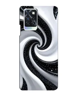 Чохол для Infinix Note 10 Pro з картинкою «Чорно-біла спіраль»