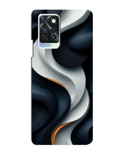 Чехол для Infinix Note 10 Pro с картинкой «Объемные черно-белые ленты»