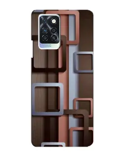 Чохол для Infinix Note 10 Pro з картинкою «Коричневі об'ємні квадрати»