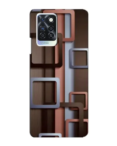 Чехол для Infinix Note 10 Pro с картинкой «Коричневые объемные квадраты»