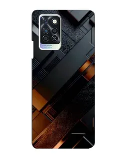 Чехол для Infinix Note 10 Pro с картинкой «Черные геометрические блоки»