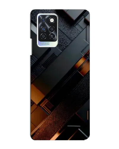 Чехол для Infinix Note 10 Pro с картинкой «Черные геометрические блоки»