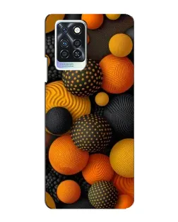 Чехол для Infinix Note 10 Pro с картинкой «Объемные оранжевые сферы»