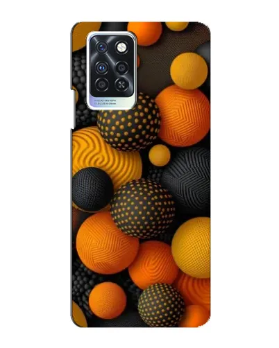 Чехол для Infinix Note 10 Pro с картинкой «Объемные оранжевые сферы»