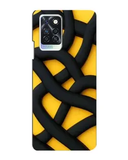 Чехол для Infinix Note 10 Pro с картинкой «Черное желтое переплетение»