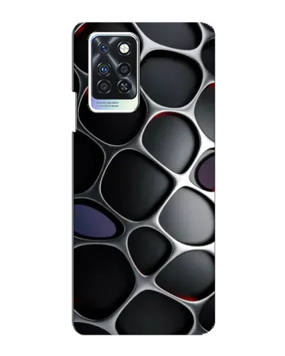 Чехол для Infinix Note 10 Pro с картинкой «Объемная темная решетка»