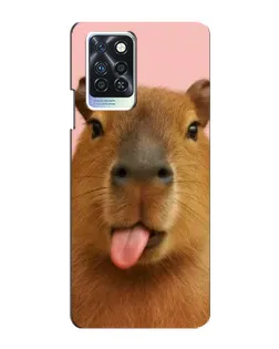 Чохол для Infinix Note 10 Pro з картинкою «Капібара з язиком»