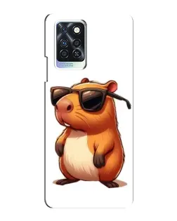 Чохол для Infinix Note 10 Pro з картинкою «Капібара в окулярах»