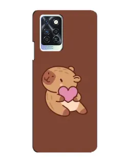 Чохол для Infinix Note 10 Pro з картинкою «Капібара з серцем»