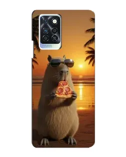 Чохол для Infinix Note 10 Pro з картинкою «Капібара з піцою»