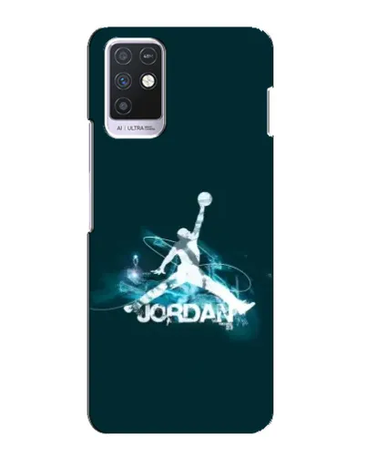 Чехол для Infinix Note 10 с картинкой «Jordan Blue Fire»