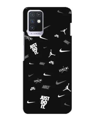Чехол для Infinix Note 10 с картинкой «Nike Black Pattern»
