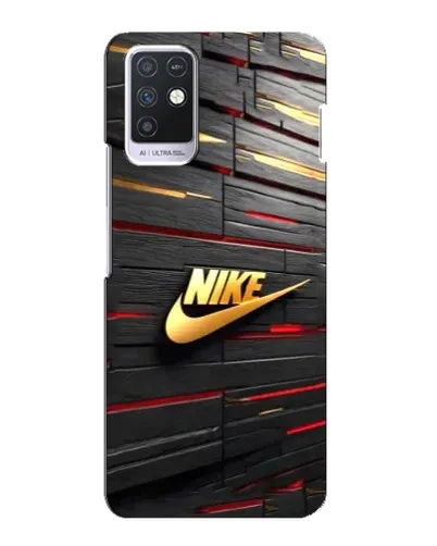 Чехол для Infinix Note 10 с картинкой «Золотой Nike на металле»