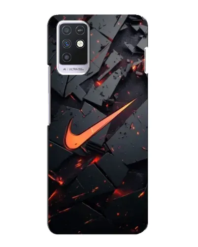 Чехол для Infinix Note 10 с картинкой «Nike — эффект разломов»