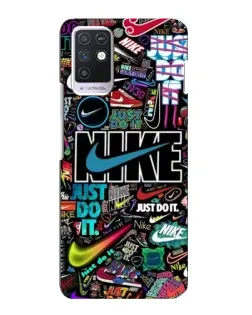 Чехол для Infinix Note 10 с картинкой «Яркий коллаж Nike»