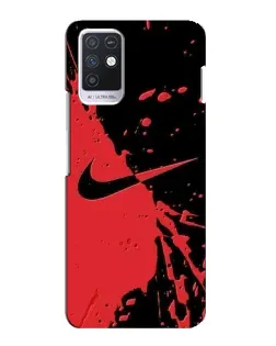 Чехол для Infinix Note 10 с картинкой «Красные брызги Nike»