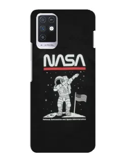 Чехол для Infinix Note 10 с картинкой «NASA — шагаем по Луне»
