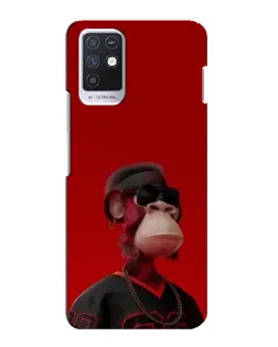 Чехол для Infinix Note 10 с картинкой «Bored Ape в красном»