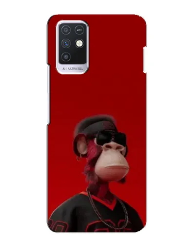 Чехол для Infinix Note 10 с картинкой «Bored Ape в красном»