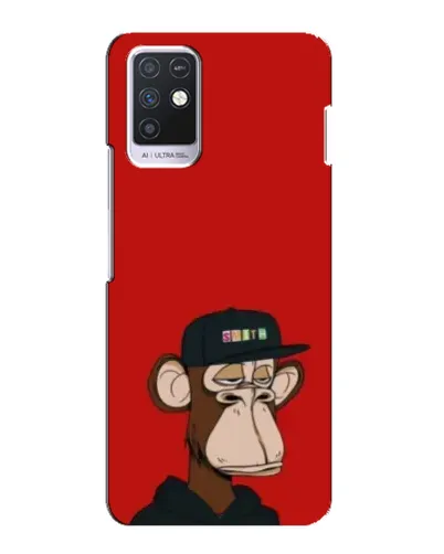 Чехол для Infinix Note 10 с картинкой «Bored Ape — красный фон»