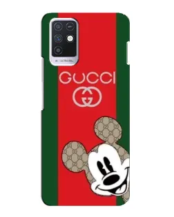 Чехол для Infinix Note 10 с картинкой «Gucci — полосы и Микки»