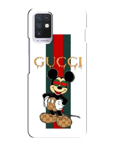 Чехол для Infinix Note 10 с картинкой «Микки Маус Gucci — полосы»
