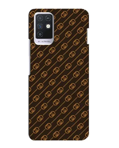 Чехол для Infinix Note 10 с картинкой «Gucci — золотые диагонали»
