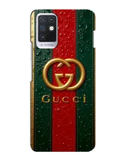 Чехол для Infinix Note 10 с картинкой «Gucci — фирменная полоса и золото»