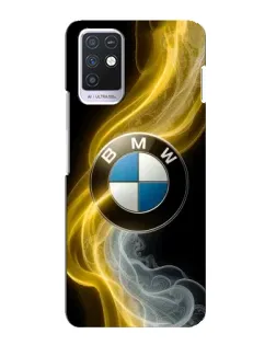 Чехол для Infinix Note 10 с картинкой «Золотистый дым BMW»
