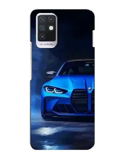 Чехол для Infinix Note 10 с картинкой «Голубая BMW M4»