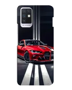 Чехол для Infinix Note 10 с картинкой «Красная BMW на дороге»