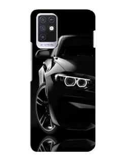 Чехол для Infinix Note 10 с картинкой «Черная BMW — профиль»