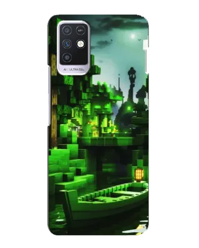 Чехол для Infinix Note 10 с картинкой «Minecraft лесной пейзаж»
