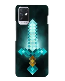 Чехол для Infinix Note 10 с картинкой «Алмазный меч неон»
