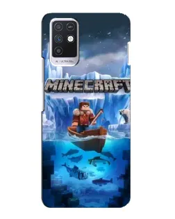 Чехол для Infinix Note 10 с картинкой «Minecraft ледяной мир»