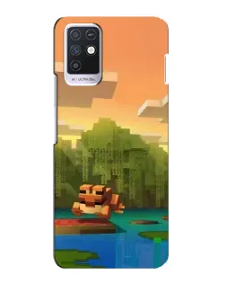 Чехол для Infinix Note 10 с картинкой «Майнкрафт закат солнца»