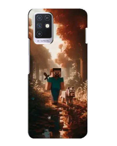 Чехол для Infinix Note 10 с картинкой «Стив в лесу»
