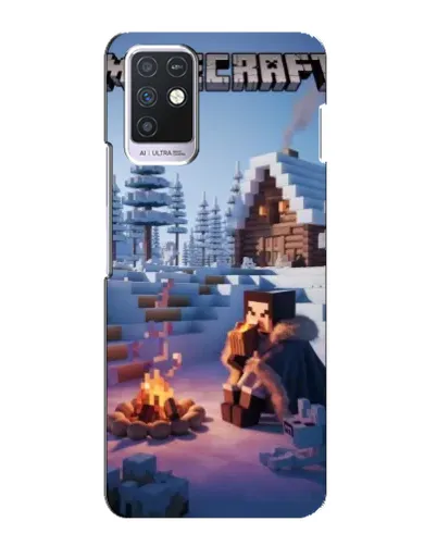 Чехол для Infinix Note 10 с картинкой «Зимний Minecraft»