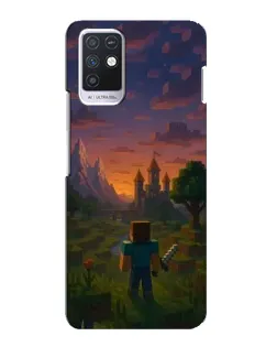 Чехол для Infinix Note 10 с картинкой «Стив у башни»
