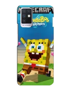 Чехол для Infinix Note 10 с картинкой «Губка Боб Minecraft»